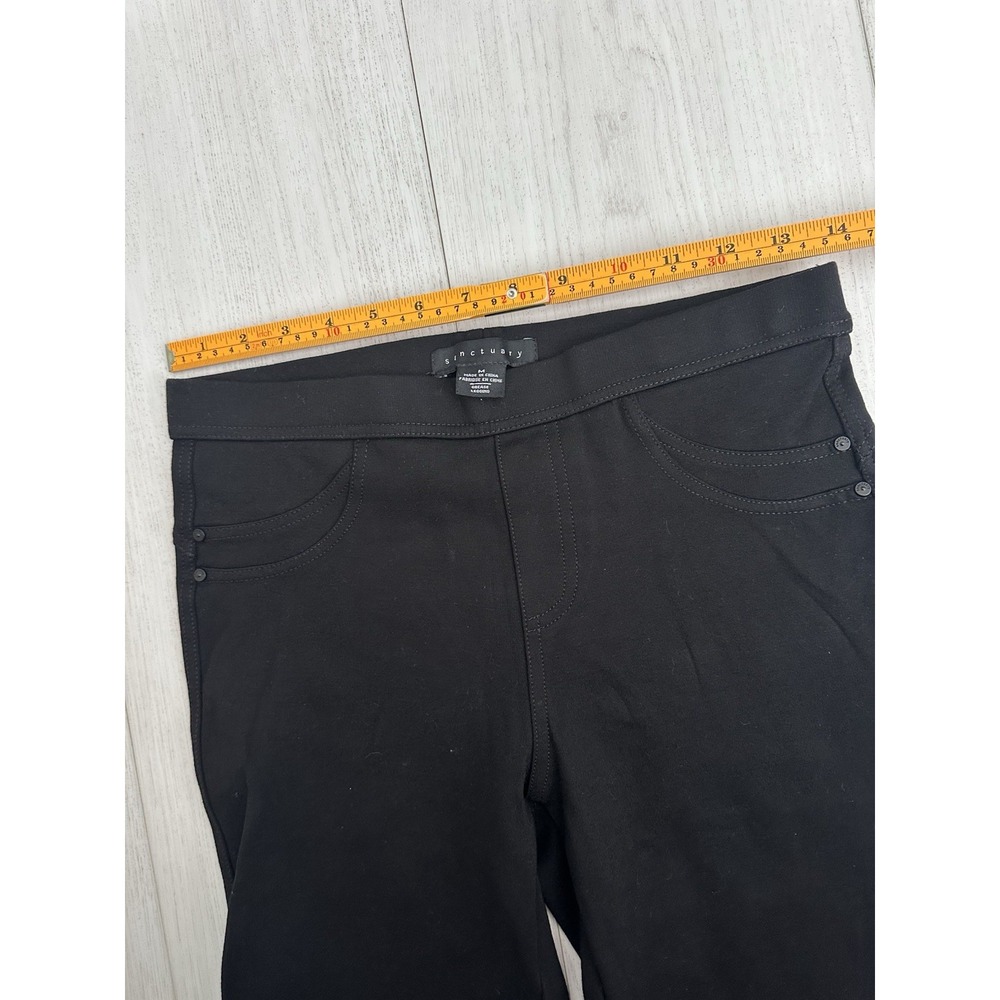 Sanctuary Anthropologie Black Grease Legging Pants Sz M Pull On Ponte Knit - Picture 3 of 7
